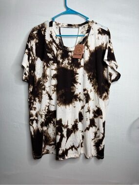 Grace & Emma t-shirt with brown tie-dye print, XL A5 302